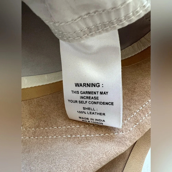 Song of Style Vianka Leather Mini Skirt Brown & Ivory White Patchwork S $298 - Picture 9 of 9